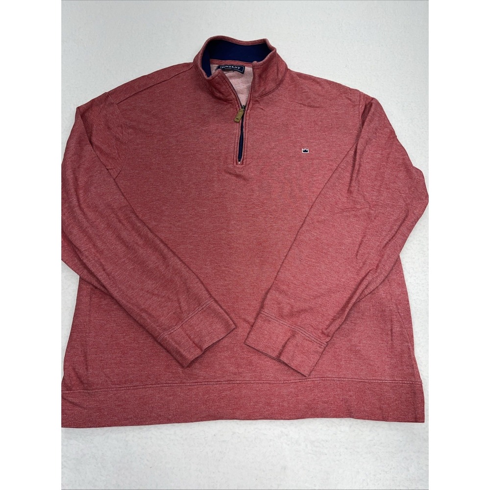 Crown & Ivy Men's Quarter Zip Pullover XXL Red Casual Fall Office